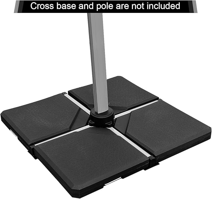 Tangkula 4PCS Patio Cantilever Offset Umbrella Base Weight Stand, 238lbs Square Shaped Sand/Water Filled Weight, 4-Piece Outdoor Umbrella Base Plate w/Heavy Duty Plastic, 38" x 38" Umbrella Base