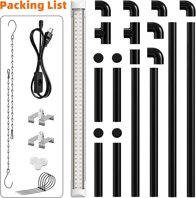 Bstrip Grow Light Stand, 1.3ft 18W Grow Light for Indoor Growing, Full Spectrum LED Plant Light for Seed Starting, Height Adjustable, 27.0" L x 13.0" W x 19.1" H
