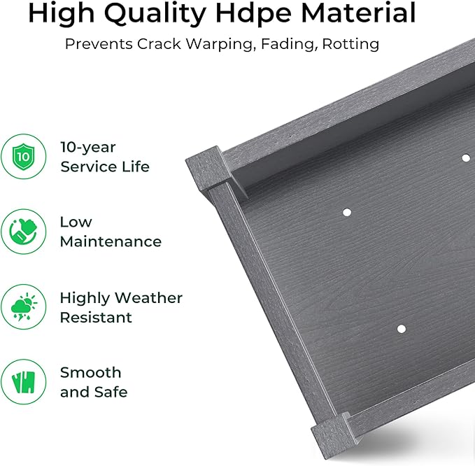 TT Nature HDPE Raised Garden Bed with Legs, Outdoor Elevated Planter Box for Vegetables, Herbs & Flowers, Weather-Resistant Raised Garden Beds for Patio, Balcony & Backyard Gardening