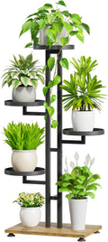 iDavosic.ly 4 Tier Plant Stand Indoor Outdoor, Tiered Corner Multiple Flower Pot Holder Shelf, Metal 34 Inch Tall Display Rack for Patio Porch Living Room Garden Balcony Bedroom, Black