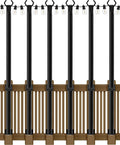 AILBTON 6 Pack 5Ft String Light Poles,Light Poles for Outside String Lights,Outdoor Light Poles with Fence Bracket,Metal Pole Stand for Patio,Backyard,Deck
