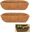 2 pcs Trough Coco Liner 48 inch Wall Planter Replaceable Coco Liner for Window Box, Fence Flower Baskets