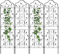hogardeck 4 Packs 72 * 18 inch Metal Garden Trellis for Climbing Plants Outdoor,Heavy Duty,Black Coating Rustproof Trellis for Rose, Vegetable, Flowers, Expandable,Perfect for Training Climbing Plants
