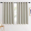 NICETOWN Short Cafe Curtain 54 inch Length, Window Treatment Thermal Insulated Grommet Room Darkening Sound Reducing for Bedroom/Nursery, Natural, 1 Panel, W66 x L54