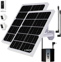 Solar Panel for Security Camera 2 in 1 Port 10W Ring Camera Solar Charger Compatible with Ring Spotlight & Stick Up Outdoor Cam Battery, IP65 Waterproof &16.4ft Long Cable with USB-C/DC Ports