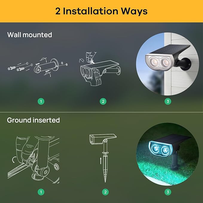 Linkind Solar Lights Outdoor StarRayS, Color Changing Solar Spot Lights, IP67 Waterproof St Patricks Day Lights for Landscape Garden Pathway Walkway (Multicolor, 10 Pack)