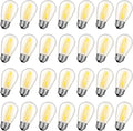 28 Pack S14 Bulbs for Outdoor String Lights, Shatterproof LED Replacement Bulbs for Patio String Lights Outdoor Waterproof, E26 Base, Soft White 2200K, Dimmable