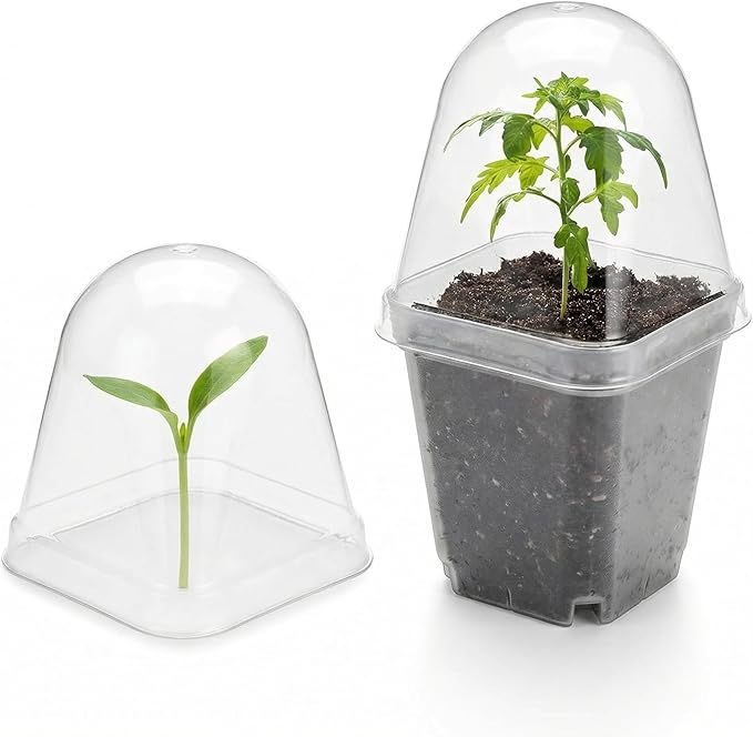 120 Pack Clear Humidity Domes, Transparent Seedling Domes Compatible with 2.7 Inch Square Nursery Pots for Seedlings