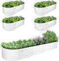 A ANLEOLIFE Set of 5, 18 Inch Tall Raised Garden Beds Kit, Large Oval & Small Oval Combo Metal Planters – Ideal for Backyard Vegetables Flowers Herbs