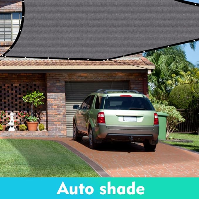 90% Shade Cloth Sun Shade Fabric for Patio Garden Pergola Shade Cover Canopy with Gromments (Grey, 10X10 FT)