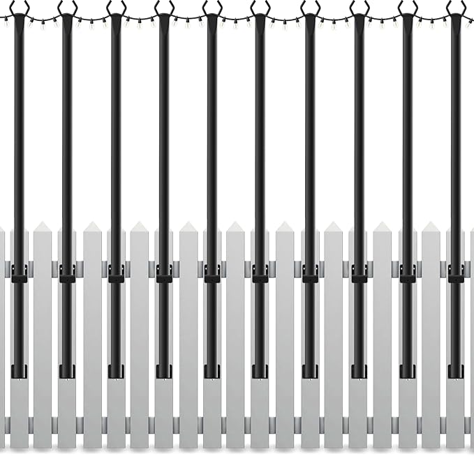 10 Pack String Light Poles,5Ft Light Poles for Outside String Lights,Outdoor Lights Pole with Fork,Metal Poles Stand for Patio Deck Backyard
