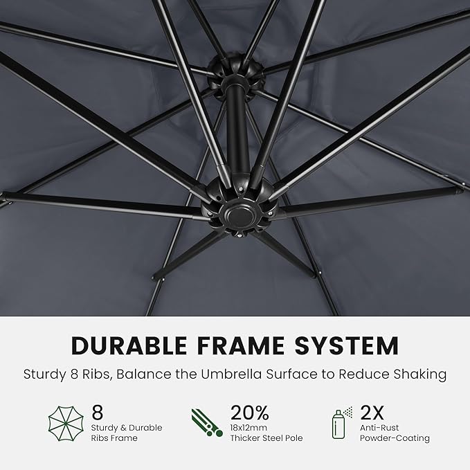 OLILAWN 10ft Patio Umbrella with Base