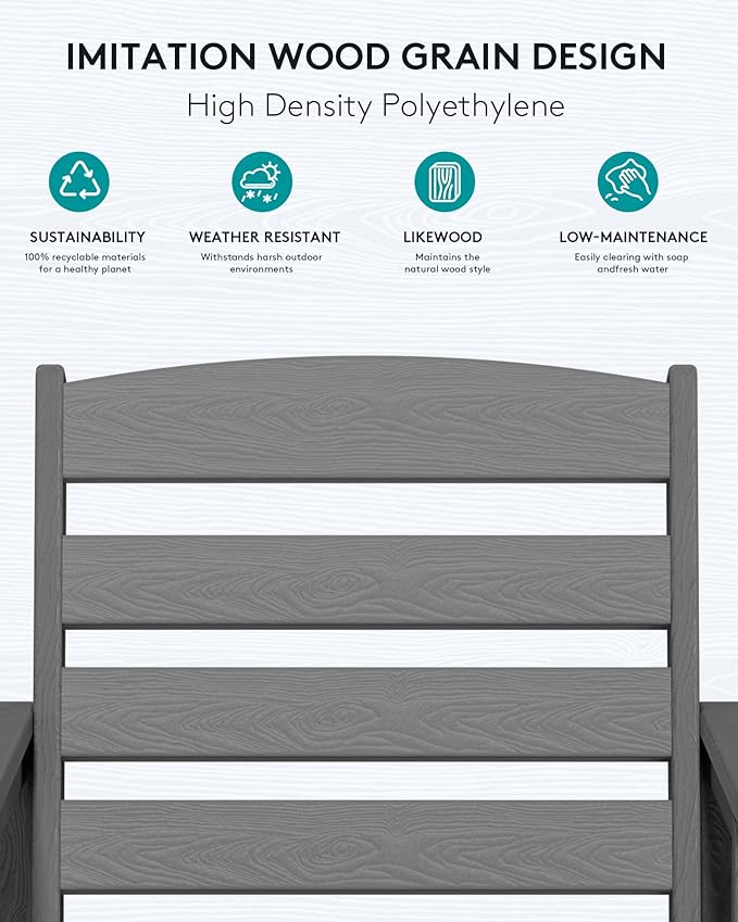 SERWALL 6 Pieces Outdoor Patio Bar Set with 9ft Umbrella, Outdoor HDPE Barstool and Table Furniture Set with Patio Umbrella, Gray