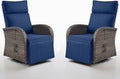 Belord Swivel Outdoor Recliner Chair Set of 2 - Reclining Patio Chair with Adjustable Backrest and Footrest, All-Weather Wicker Chaise Lounge Chair Outdoor for Pool Deck Brown (Upgraded 2.0)