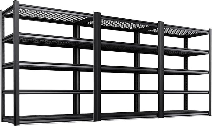 Set of 3 71"H Garage Shelving-3000LBS 5 Tier Storage Shelves,Adjustable Heavy Duty Metal Shelving Unit and Storage Large Wire Rack,Utility Steel Shelf For Shop Warehouse Industrial Pantry 71"x35"x16"