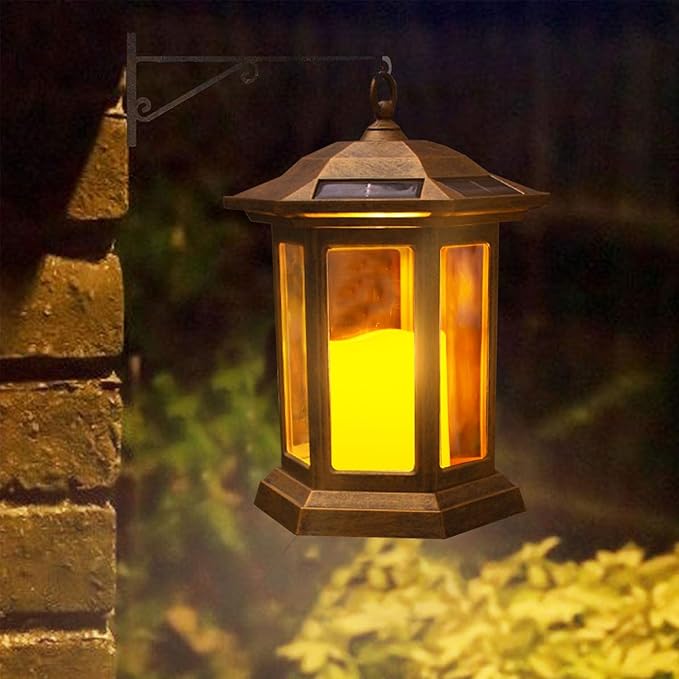 Solar Lantern Outdoor, Outdoor Hanging Candle Lanterns LED Lights - PVC Waterproof Solar Lights Decorative Lantern Lights for Table,Outdoor,Party…