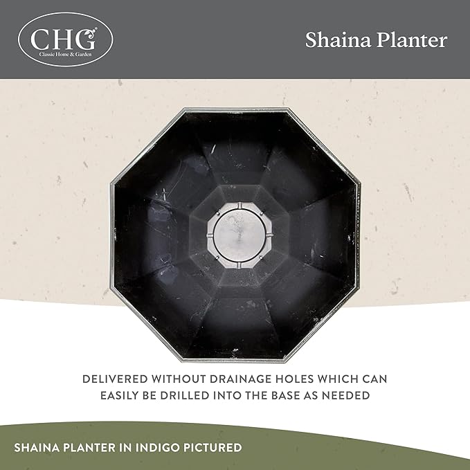 Classic Home and Garden Shaina Planting Pots - Lightweight Indoor & Outdoor Plant Pots - UV-Resistant Resin Flower Pots - Pot Planters for Flowers & Herbs (15” Northern Lights)