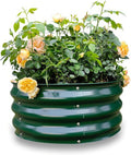 GARDMAX 2x2x1FT Galvanized Round Raised Garden Bed Kit, Metal Planter Boxes Outdoor with Easy Assembly, Large Garden Bed for Vegetables, Fruits, Flower, Herbs Dark Green