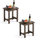 LUE BONA Outdoor Side Table Set of 2, HDPS Small Outdoor Table, Adirondack Side Table, Outside End Table for Patio, Deck, Pool, Weather Resistant/Easy Maintenance/Indoor or Outside Use, Dark Brown
