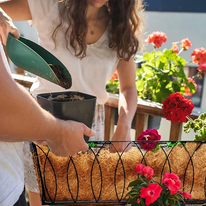 3 Pack Coco Liners for Window Planter Box - 24in 100% Natural Coconut Coir Fiber Liner Replacement for Deck Flower Box, Garden Railing Fence Trough, Wall Planter Basket, Vegetables Pot
