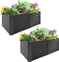 Land Guard 2 Pack 8×4×2ft Galvanized Raised Garden Bed Kit, Galvanized Planter Raised Garden Boxes Outdoor, Large Metal Raised Garden Beds for Vegetables (Gray)