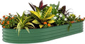 Garvee Galvanized Raised Garden Bed Outdoor, 10x4x1.5 ft Metal Planter Box for Flowers Vegetables, Rust-Resistant Raised Garden Beds for Gardening, Easy Assembly Outdoor Garden Box & Planters, Green