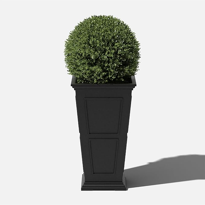 Veradek Fairmont Tall Plastic Planter - Large Outdoor Planter for Front Porch | Crack Resistant All-Weather Use | Classic Estate Design for Tall Plants, Flowers, Trees