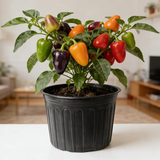 12-Pack 5 Gallon Flexible Plastic Plant Pots,Thickened Soft Seed Starting Container for Indoor Outdoor Plants, Seedlings, Vegetables, Succulents and Cuttings