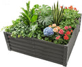 A ANLEOLIFE 4X4X1.5 ft Galvanized Raised Garden Beds Outdoor, Square Metal Planter Box for Planting Vegetables Flowers Herb, Anti-Rust & Easy-Setup, Quartz Grey