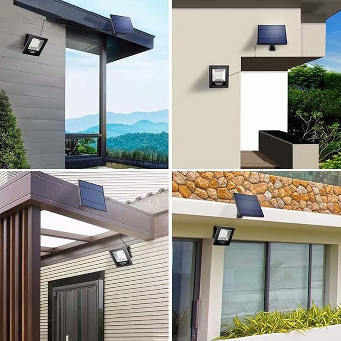 Solar Lights Outdoor Dusk to Dawn 4400mAh Solar Flood Lights Waterproof LED 3000K Spot Light for Yard, Street, Porch, Outside, Landscape Lighting, Warm White