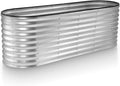 Plant & Plot Galvanized Raised Garden Beds Outdoor // 6×2×2 ft Planter Raised Beds for Gardening, Vegetables, Flowers // Large Metal Garden Box (Silver) // Patented Tool-Free Design