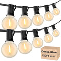 RTTY Dense-Glow Outdoor String Lights 120ft, G40 Led Patio Globe Lights with 62pcs Bulbs,Shatterproof Waterproof Connectable Hanging for Porch Cafe Bistro Backyard Gazebo Balcony Deck Party