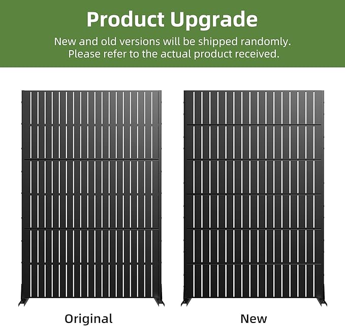 Casaphoria Metal Privacy Screen Outdoor, 72" H x 47" W Freestanding Decorative Privacy Screen for Patio Deck Balcony Garden with Stable Base, Black-Fence