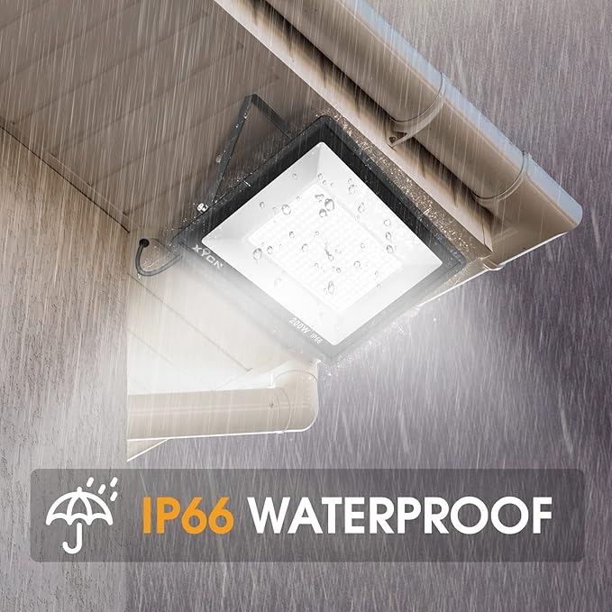 150W LED Flood Light Outdoor,2 Pack 15500LM Super Bright Security Light,IP66 Waterproof Floodlight,5000K Daylight White LED Exterior for Basketball Court, Stadium, Playground