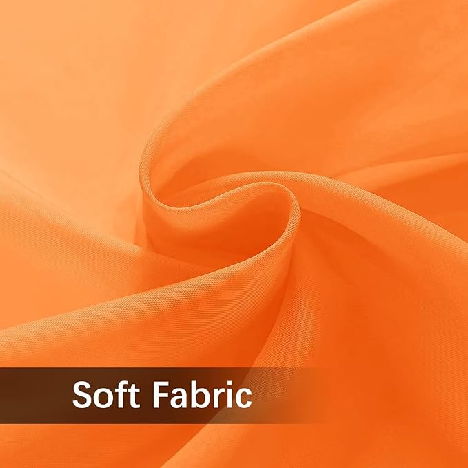 SpaceDresser Waterproof Outdoor Sheer Curtains for Patio - 2 Panels Rod Pocket Indoor Voile Sheer Curtain for Living Room,100W x 120L inch, Orange