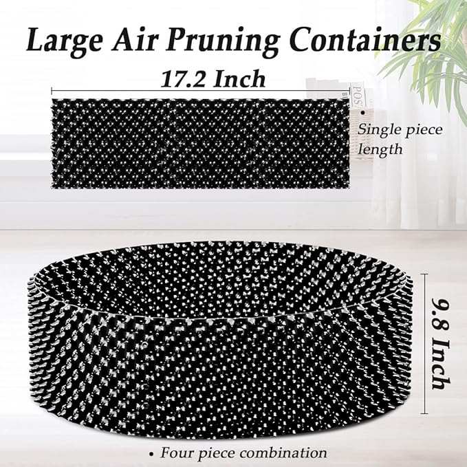 60 Gallon Air Pruning Container, Raised Garden Bed New Plastic Nursery Pot Fruit Vegetable Garden Grow beds (4 ft Diameter), Black
