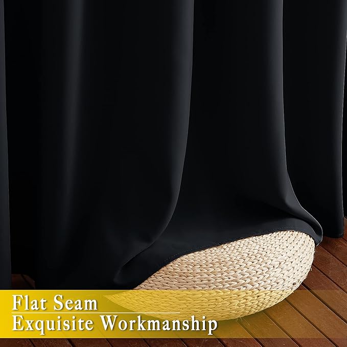 NICETOWN Black Out Sliding Door Curtain 102 inches Long, Grommet Thermal Insulated Patio Door Curtains Room Divider Drape Window Treatment for Bedroom/Living Room, 1 Panel, W80 x L102