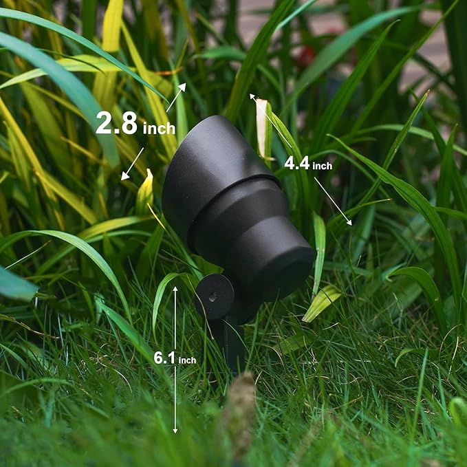 GOODSMANN Low Voltage Landscape Flood Light 3W LED 200 Lumen Outdoor Spotlight 3000K Warm White Replaceable LED Outside Hardwired Lighting with Metal Stake Cable Connector Replaceable
