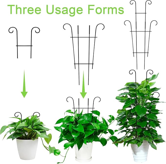 Plant Trellis for Potted Plants 2p, Larger 23in Garden Trellis for Climbing Plants Indoor Outdoor, Rustproof House Plant Support Stakes for Pothos Hoya Ivy Flower