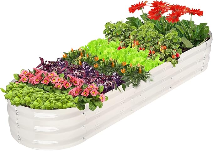 GADI 67-Inch Raised Garden Bed, Metal Planter Box for Vegetables and Flowers, Large Outdoor Gardening Kit, Easy DIY Assembly, Weather-Resistant & Rust-Proof