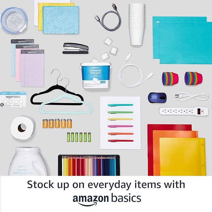 Amazon Basics 5-Shelf Adjustable Heavy Duty Steel Wire Storage Shelves for Garage, Kitchen, Easy Assembly, 36" x 14" x 72", Black | Heavy Duty, Adjustable, for Kitchen, Garage, Shelving Organizer
