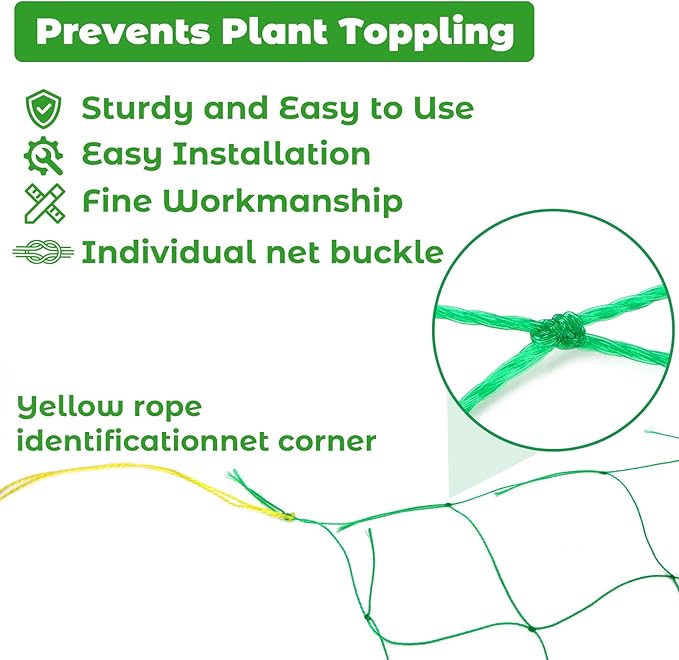 DECYOOL 2 Pieces Trellis Netting for Climbing Plants, Garden Trellis Netting Plant Support Net 1.8 x 5 m Heavy Duty Nylon Climbing Vine Net for Outdoor Vegetables