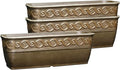 Classic Home and Garden Corinthian Trough Planter, 10", Bronze, Pack of 3