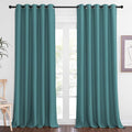 NICETOWN Blackout Curtains 84 Inch Length, Thermal Insulated Curtains for Bedroom Grommet Energy Saving Room Darkening Drapes for Living Room Window, 1 Panel, Sea Teal, 66" W x 102" L