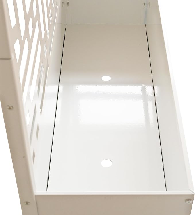 Oakland Living 6 ft. X 4 ft. White Freestanding Metal Privacy Screen Room Divider with Flower Box