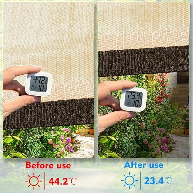 EMERIT 90% Shade Cloth Sun Shade Fabric Privacy Screen Shade Cover for Patio Garden Pergola Shade Cover Canopy with Gromments