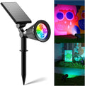 Color Changing Solar Spotlights Outdoor for Tree, Flower, Plant, Statue, Decorations, Wall, Waterproof Rainbow Lanscape Spot Lights for House Outside, Yard, Garden, Patio, 8 Coloful Uplighting Modes