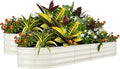 Garvee 2 Pack Galvanized Raised Garden Beds - 8x2x1.5ft Planter Box for Vegetables, Flowers, Rust-Resistant Garden Box, Easy Assembly Raised Beds, Durable Planters for Outdoor Plants, Beige