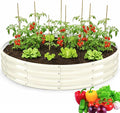 Round Galvanized Raised Garden Bed, 6x6FT, 12" Depth for Outdoor Gardening, Heavy Duty Metal Planter Box for Vegetables, Flowers & Herbs, Rust-Resistant, Easy DIY Assembly