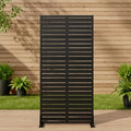 Casaphoria Metal Privacy Screen Outdoor, 60" H x 30" W Freestanding Decorative Privacy Screen for Patio Deck Balcony Garden with Stable Base, Black-Louvered